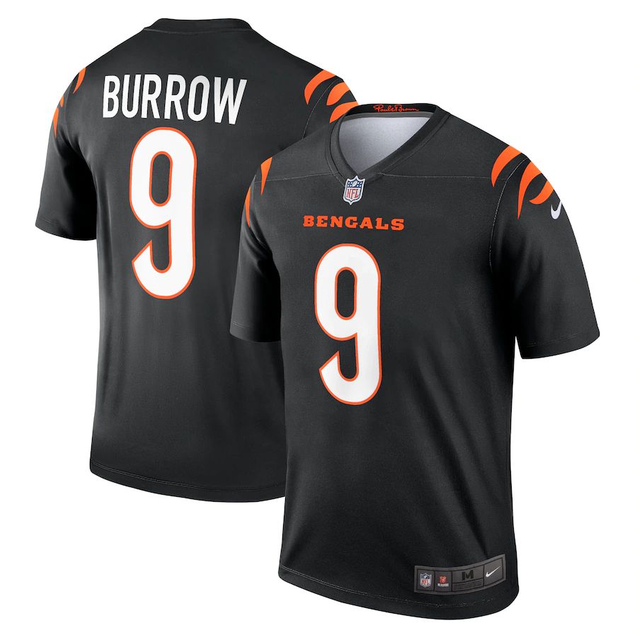 Men Cincinnati Bengals #9 Joe Burrow Nike Black Legend NFL Jersey